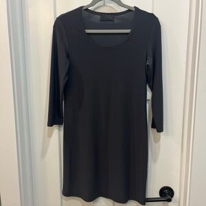 SYMPLI Made In Canada Women Scoop Neck Dark Gray Tunic Dress Knee Length‎ Size 8